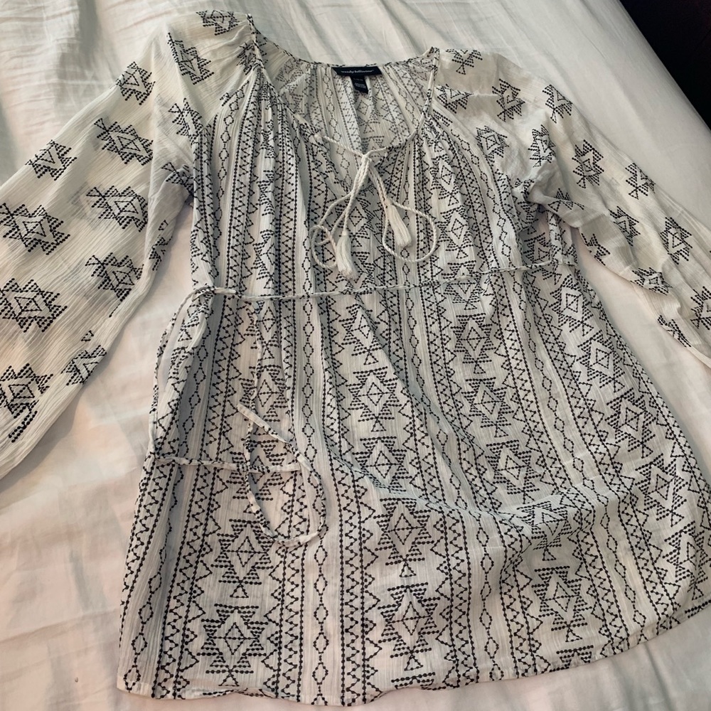 Cute Black & White Maternity Print Top